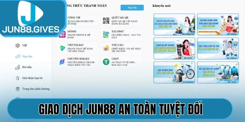 Giao dịch Jun88 an toàn tuyệt đối