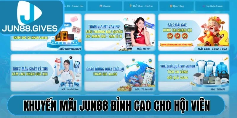 Khuyến mãi Jun88 đỉnh cao cho hội viên