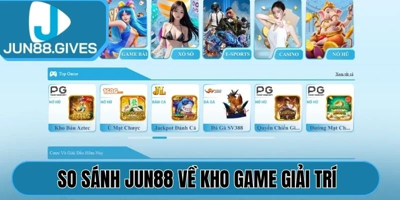 So sánh Jun88 về giao diện 