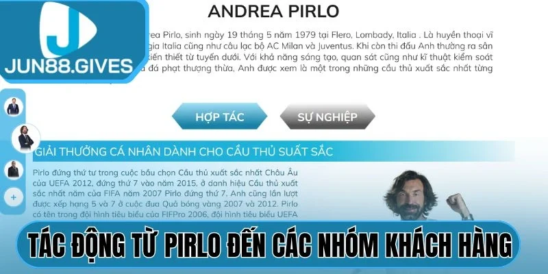 Tác động từ Pirlo đến các nhóm khách hàng