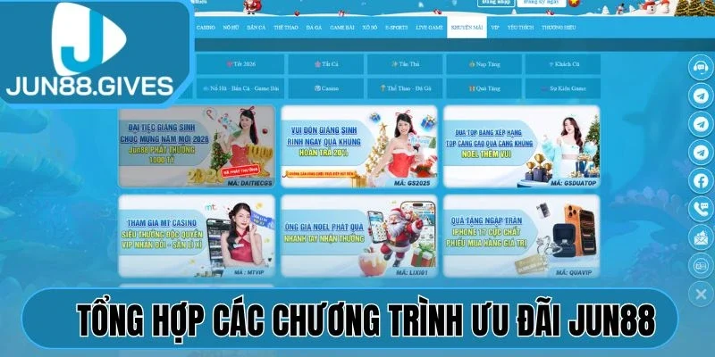 Tổng hợp các chương trình ưu đãi Jun88
