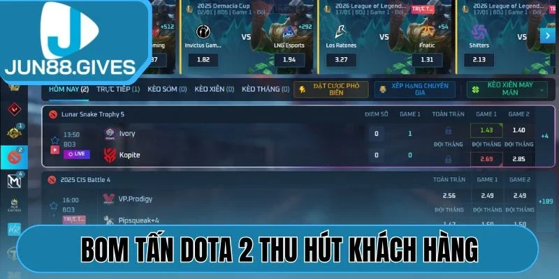 Bom tấn Dota 2 thu hút khách hàng