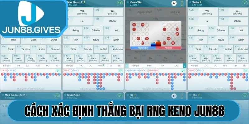 Cách xác định thắng bại RNG Keno Jun88