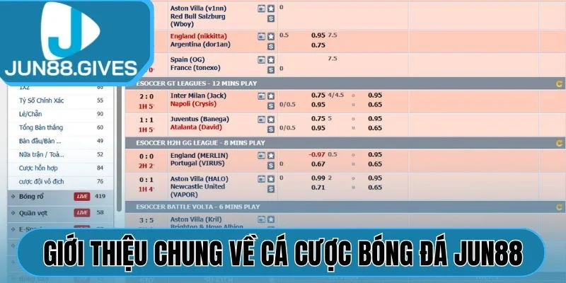 Giới thiệu chung về cá cược bóng đá Jun88