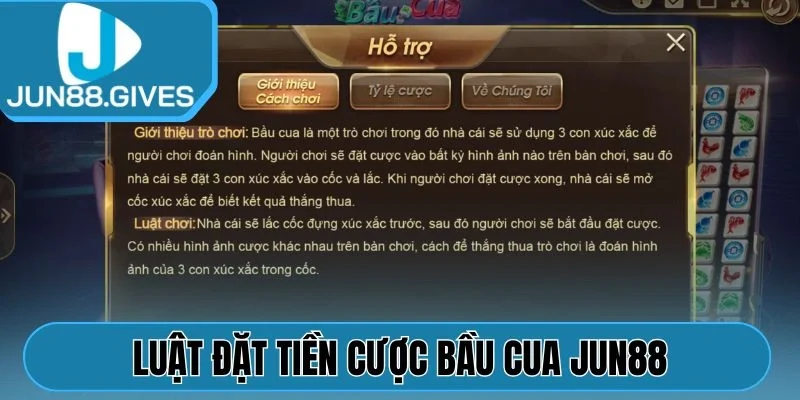 Luật đặt tiền cược Bầu Cua Jun88