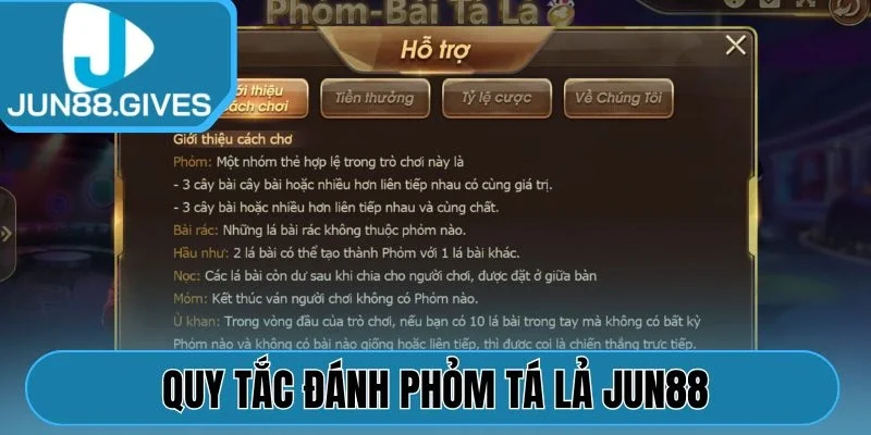 Quy tắc đánh Phỏm Tá Lả Jun88