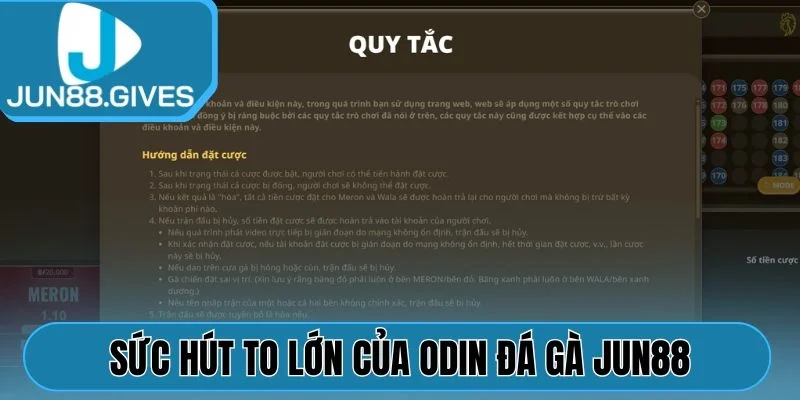 Sức hút to lớn của Odin đá gà Jun88