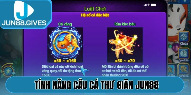 Câu Cá Thư Giãn Jun88 trang bị nhiều tính năng