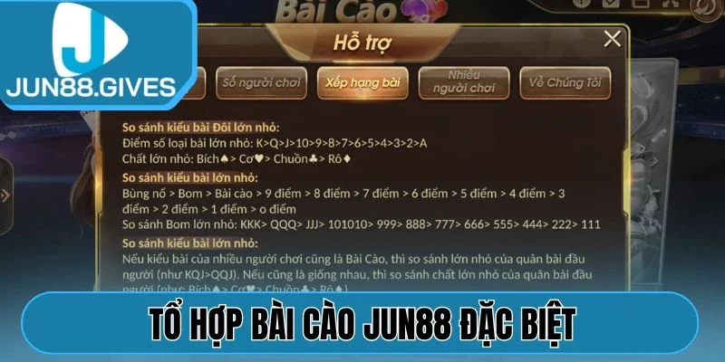 Tổ hợp bài cào Jun88 đặc biệt