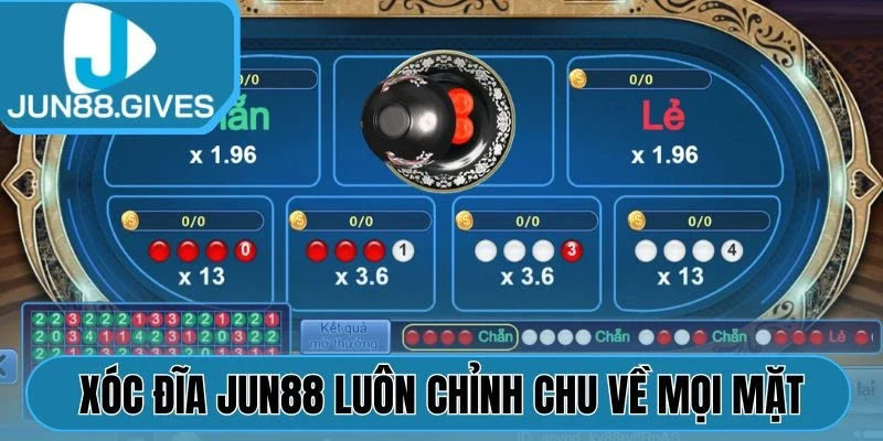 Xóc đĩa Jun88 luôn chỉnh chu về mọi mặt